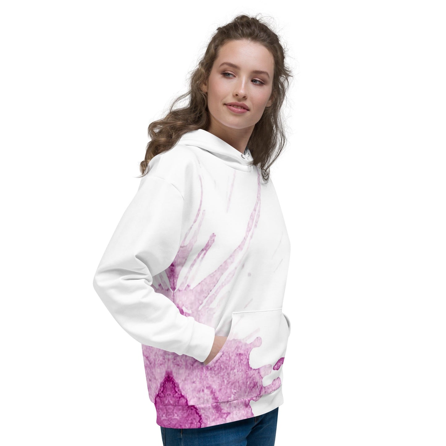Watercolour Pink Splash - Unisex Hoodie