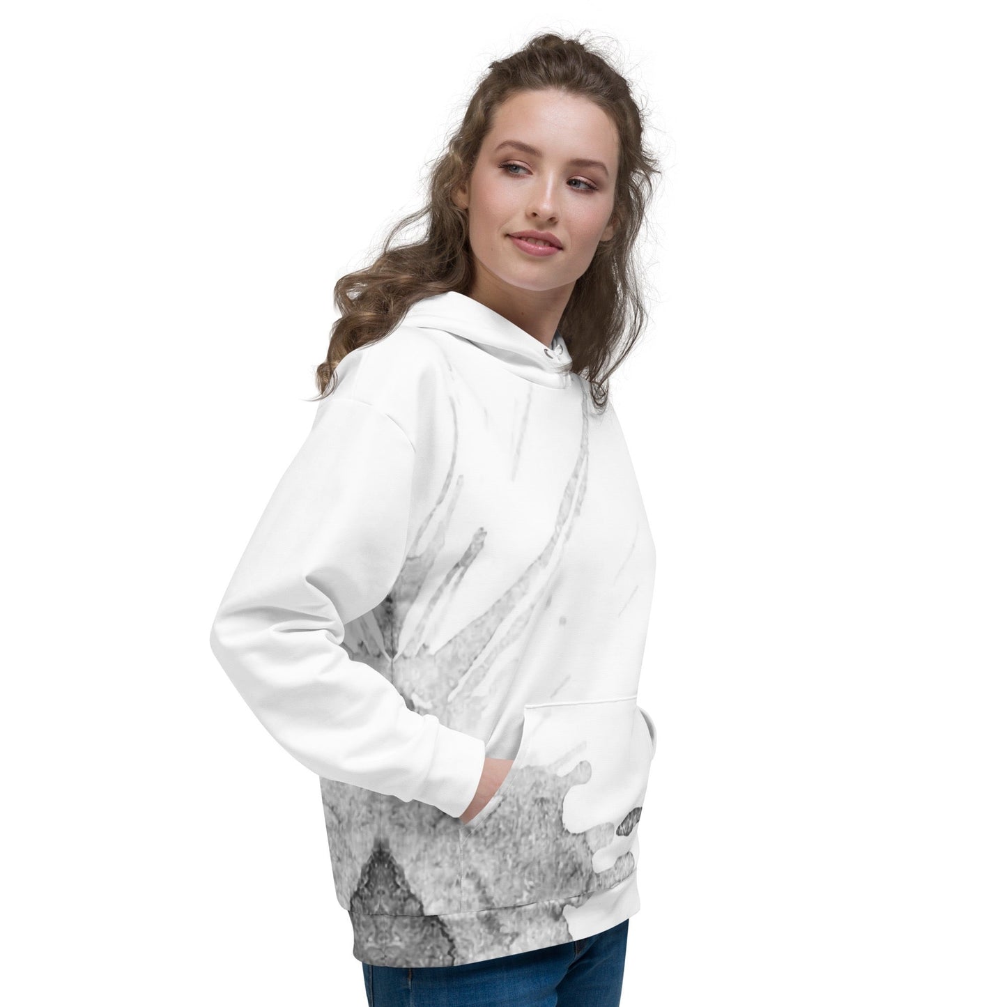 Watercolour Grey Splash - Unisex Hoodie