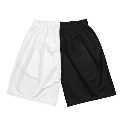 Half Black Half White - Unisex Mesh Shorts