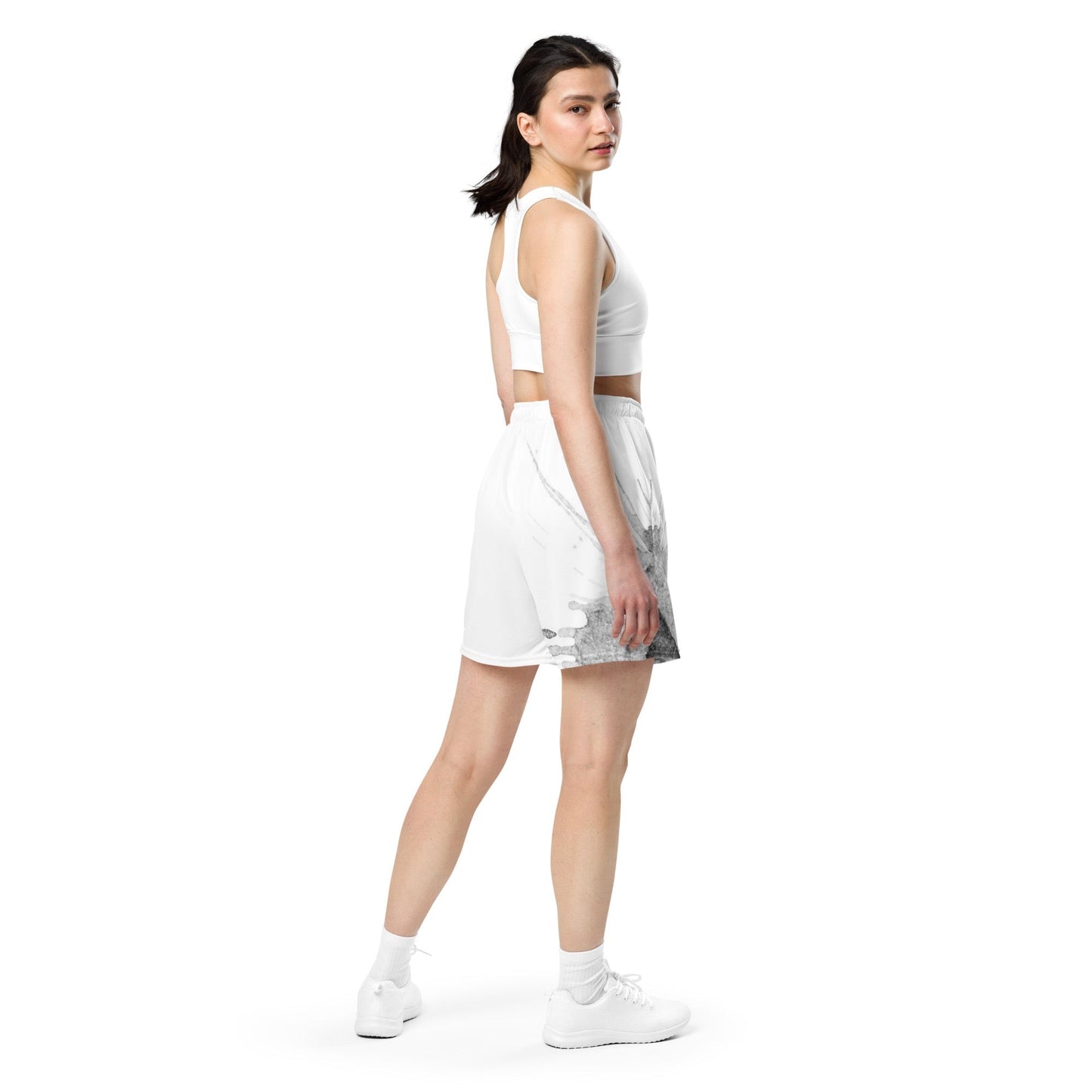 Watercolour Grey Splash - Unisex Mesh Shorts