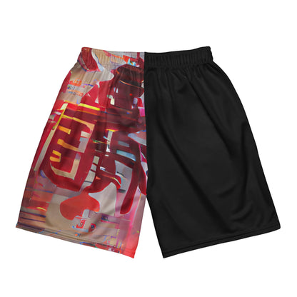 Half Black Half Báijiǔ - Unisex Mesh Shorts