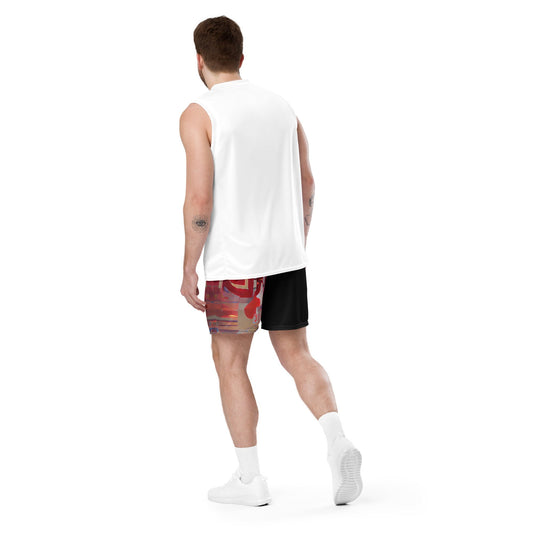 Half Black Half Báijiǔ - Unisex Mesh Shorts