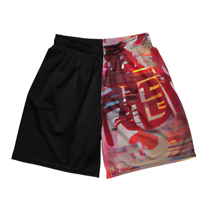 Half Black Half Báijiǔ - Unisex Mesh Shorts