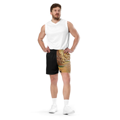 Half Black Half Gāolàng - Unisex Mesh Shorts