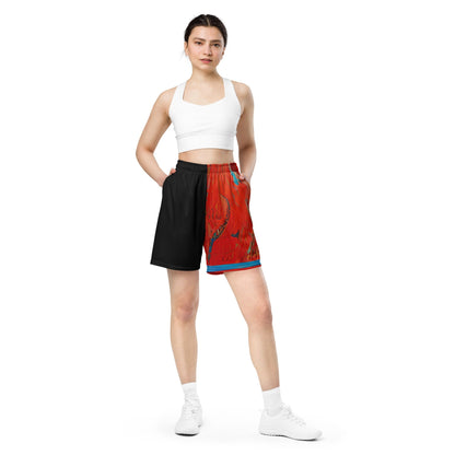 Half Black Half Hónghǎi - Unisex Mesh Shorts