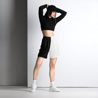 Half Black Half White - Unisex Mesh Shorts