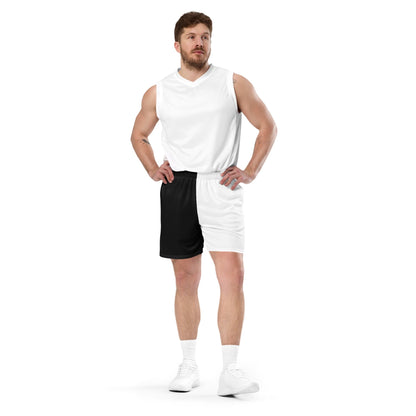 Half Black Half White - Unisex Mesh Shorts