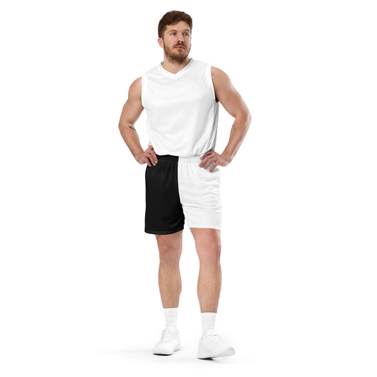 Half Black Half White - Unisex Mesh Shorts