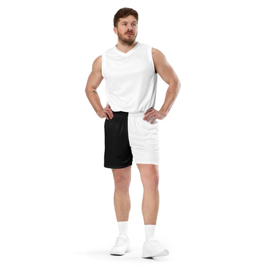 Half Black Half White - Unisex Mesh Shorts