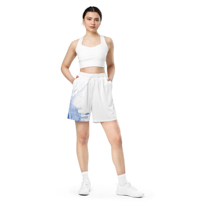 Watercolour Blue Splash - Unisex Mesh Shorts