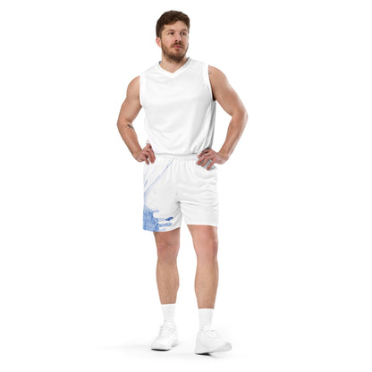 Watercolour Blue Splash - Unisex Mesh Shorts