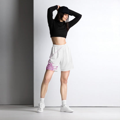 Watercolour Pink Splash - Unisex Mesh Shorts