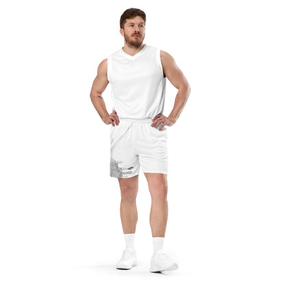 Watercolour Grey Splash - Unisex Mesh Shorts