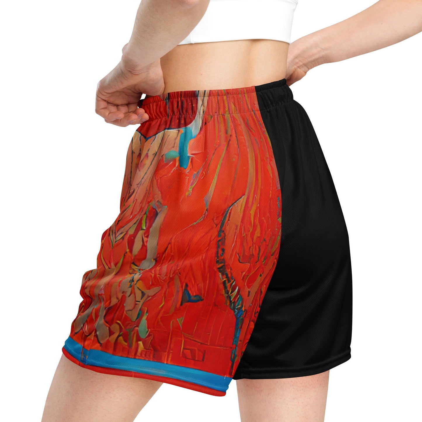 Half Black Half Hónghǎi - Unisex Mesh Shorts
