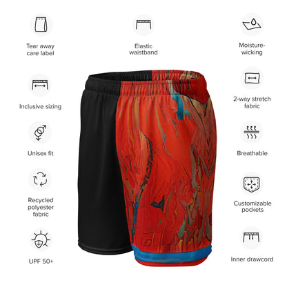 Half Black Half Hónghǎi - Unisex Mesh Shorts