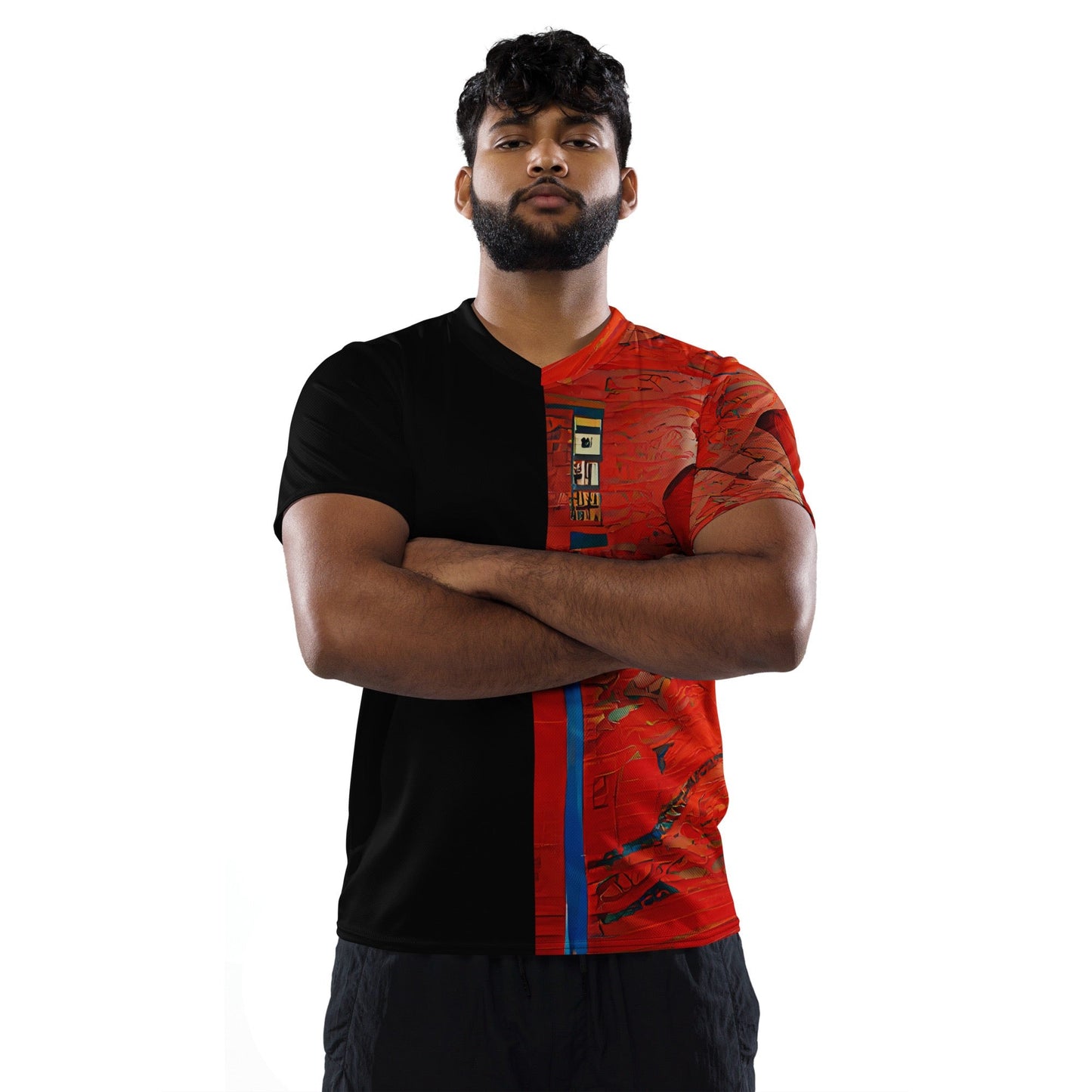 Half Black Half Hónghǎi - Unisex Sports Jersey