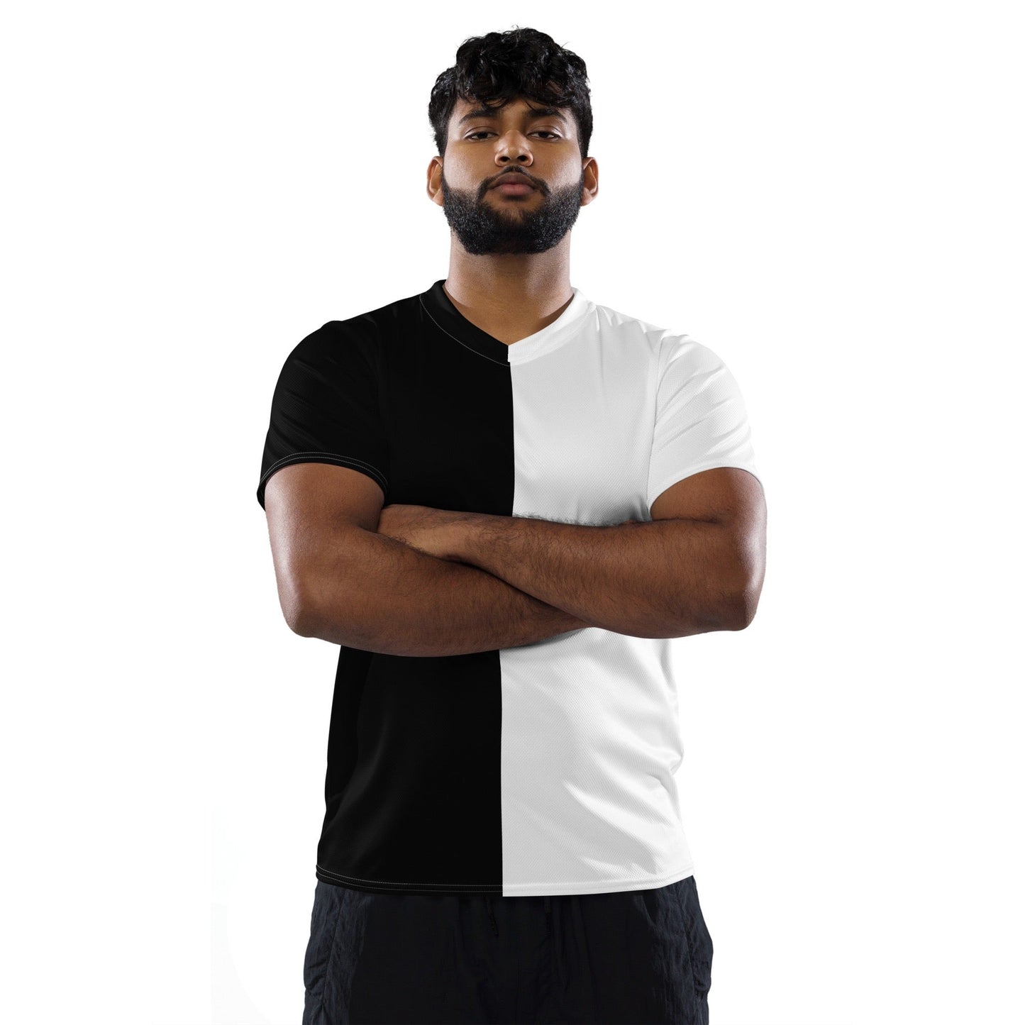 Half Black Half White - Unisex Sports Jersey