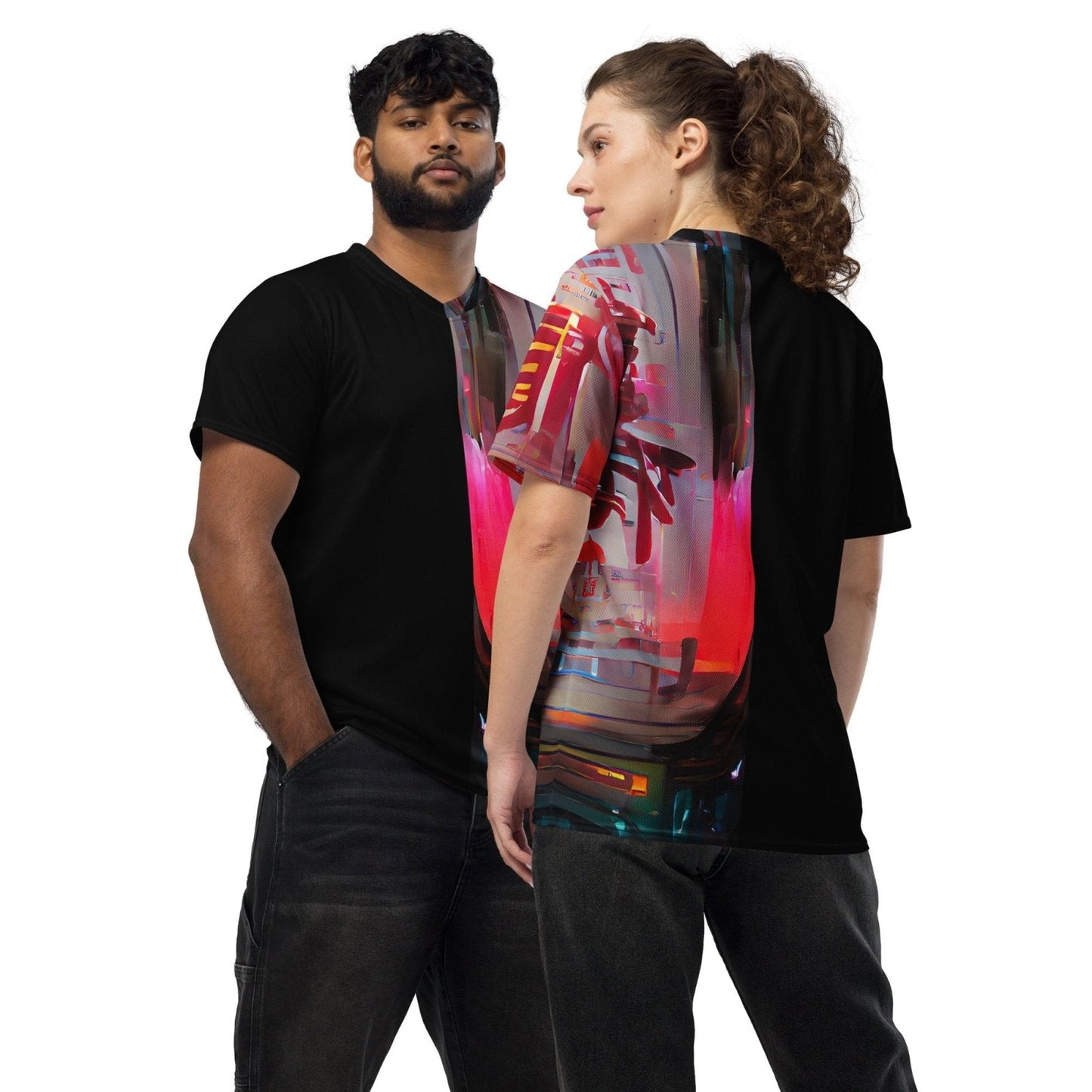 Half Black Half Báijiǔ - Unisex Sports Jersey