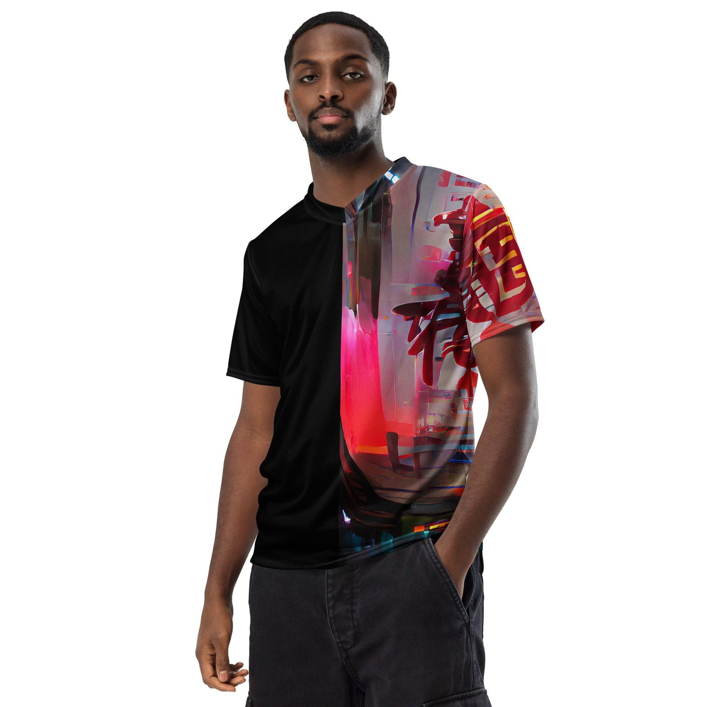 Half Black Half Báijiǔ - Unisex Sports Jersey