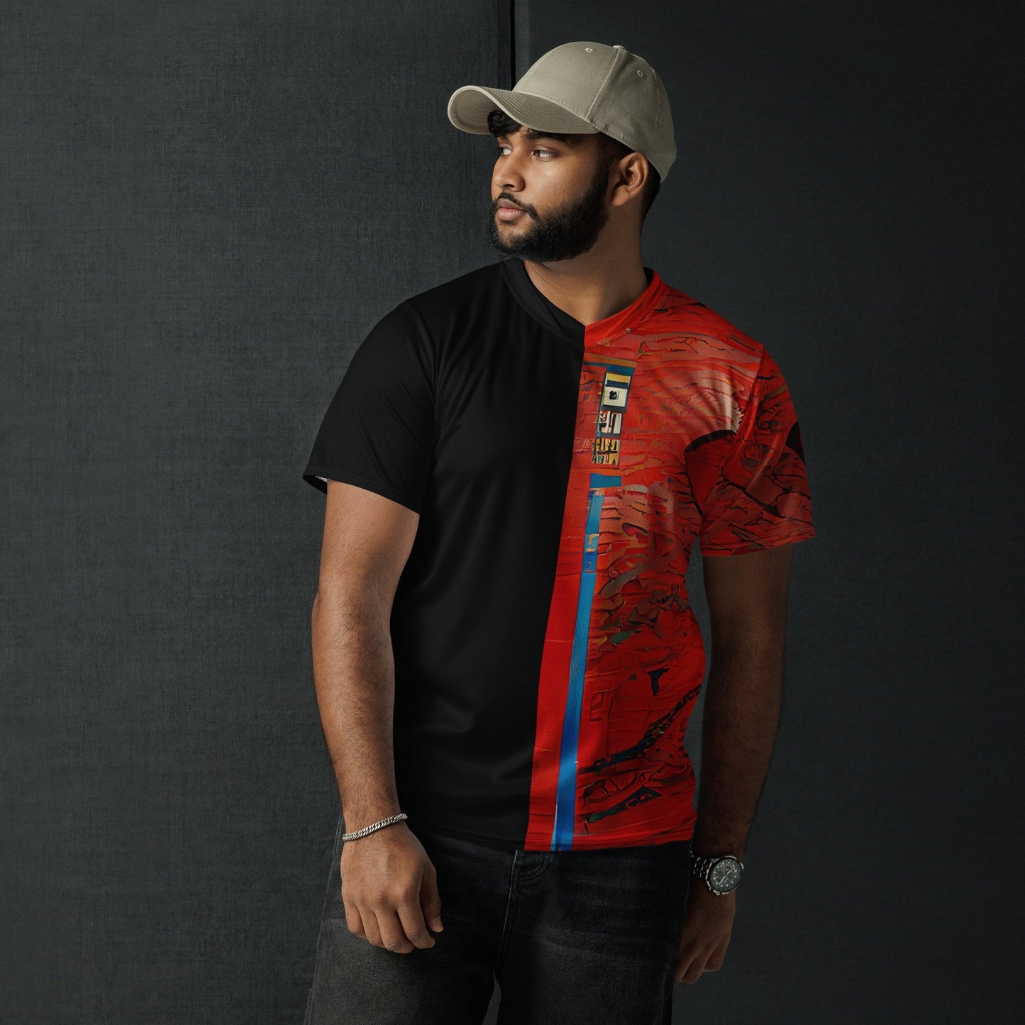 Half Black Half Hónghǎi - Unisex Sports Jersey