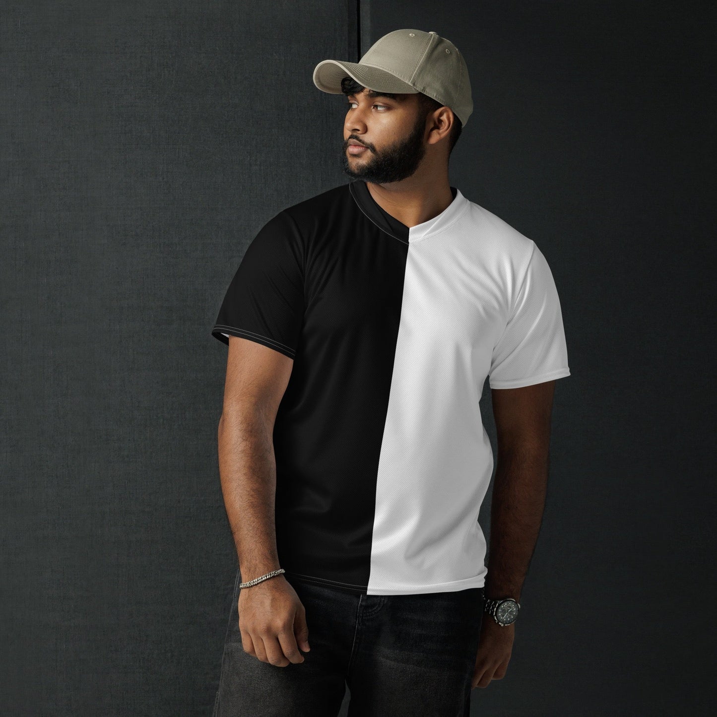 Half Black Half White - Unisex Sports Jersey