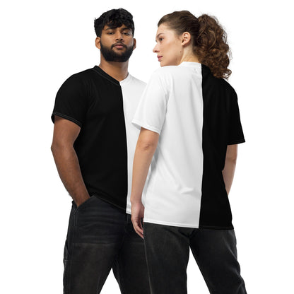 Half Black Half White - Unisex Sports Jersey