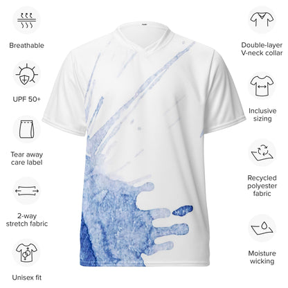 Watercolour Blue Splash - Unisex Sports Jersey