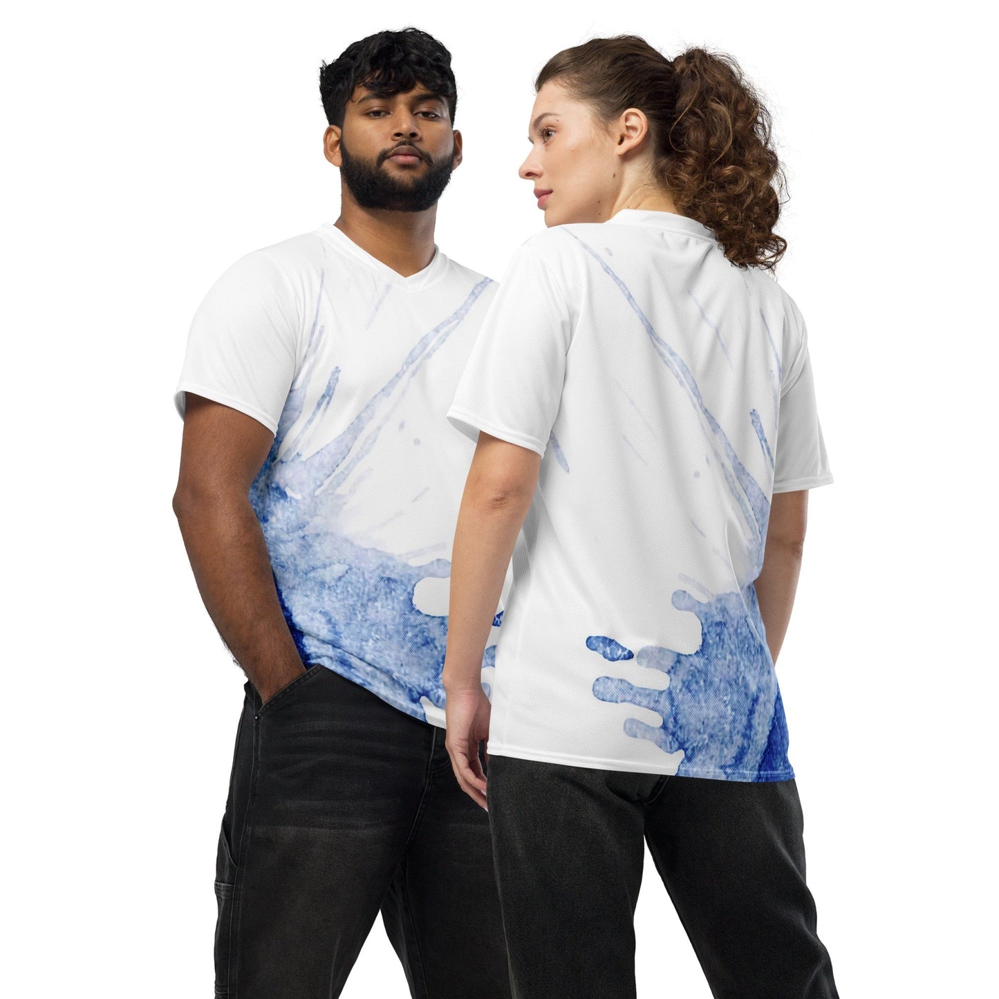 Watercolour Blue Splash - Unisex Sports Jersey