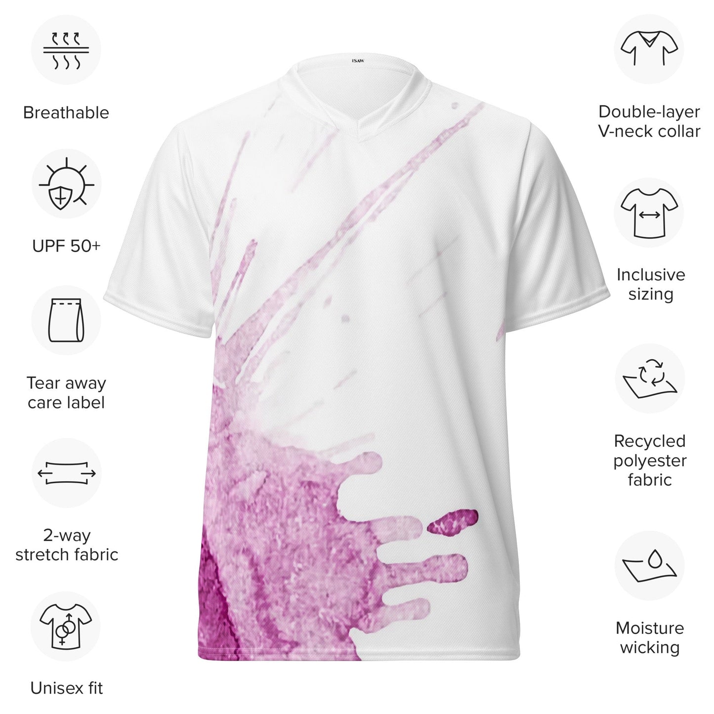 Watercolour Pink Splash - Unisex Sports Jersey