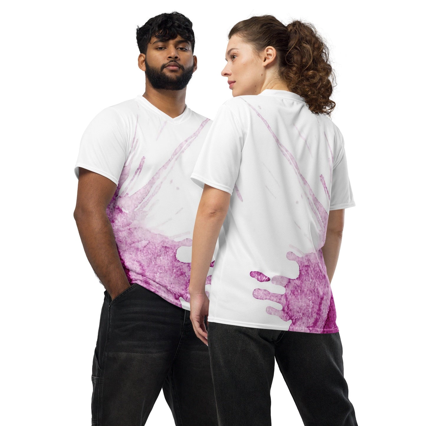 Watercolour Pink Splash - Unisex Sports Jersey