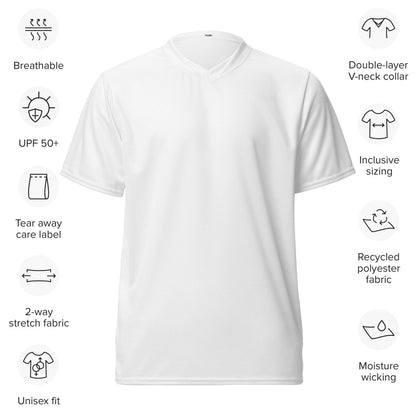 iSAW Unisex White Sports Jersey