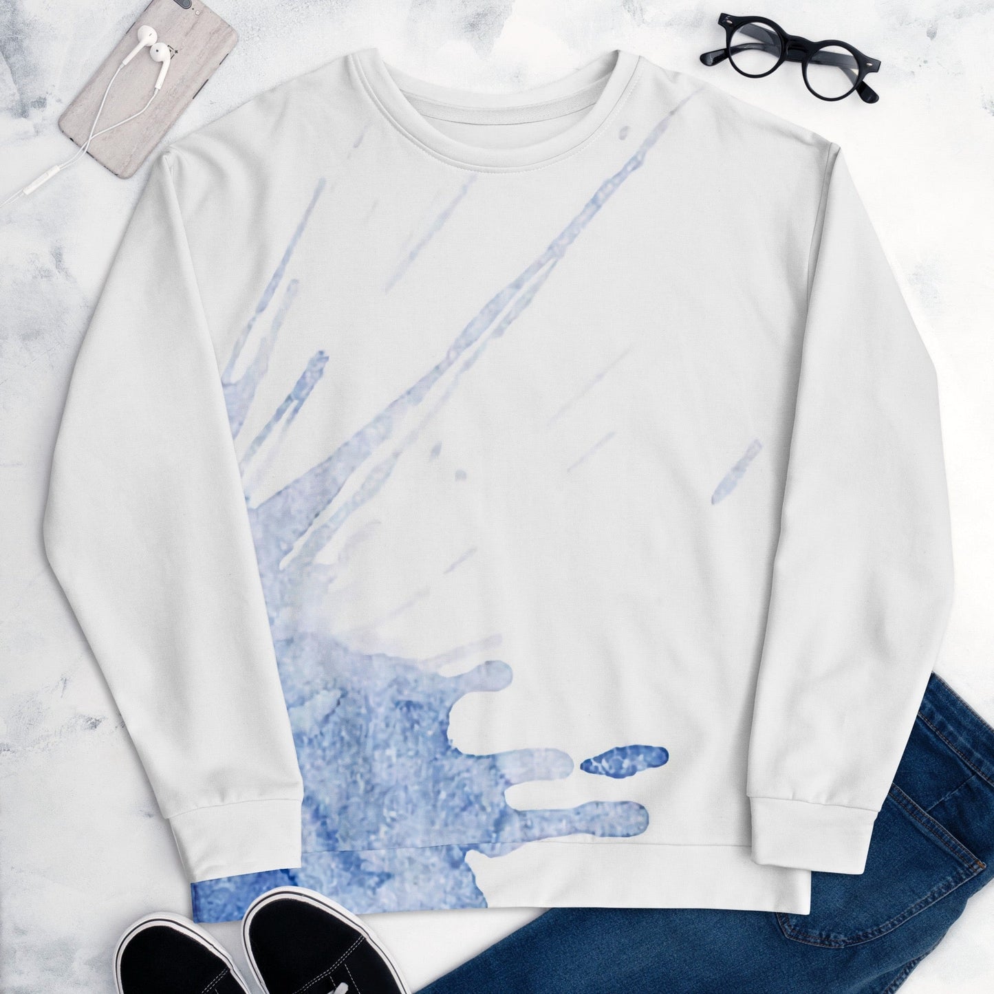 Watercolour Blue Splash - Unisex Sweatshirt