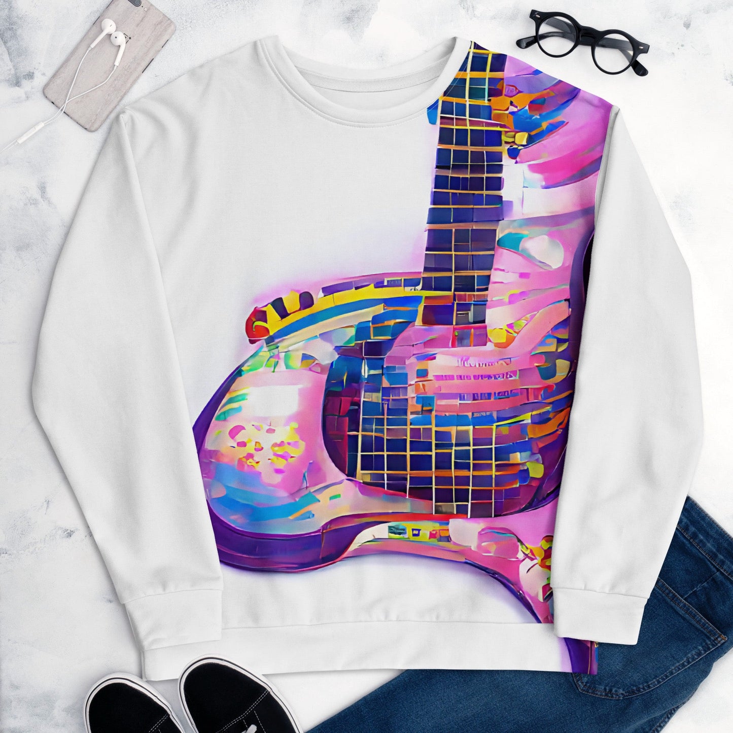 Hippie Guitar - Womens Sweatshirt