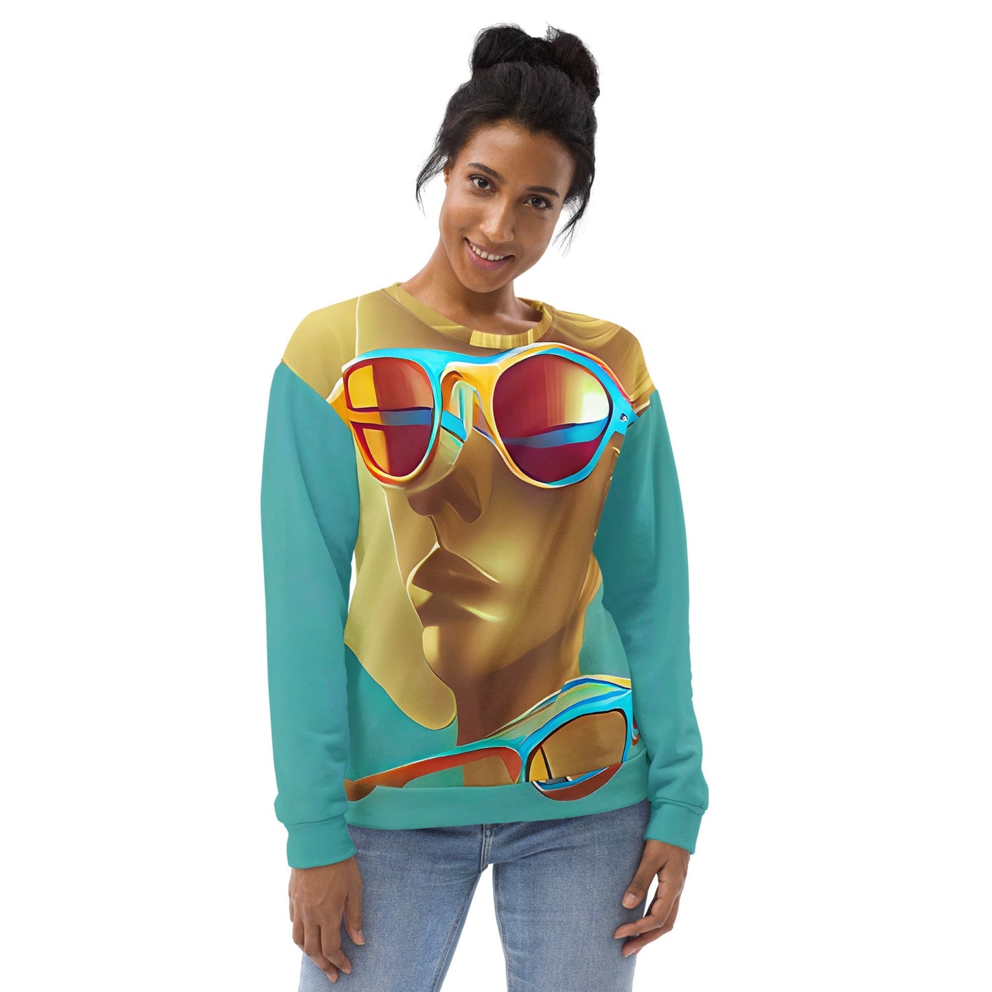 Retro Cool Blue - Womens Sweatshirt
