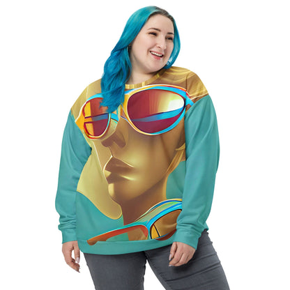 Retro Cool Blue - Womens Sweatshirt