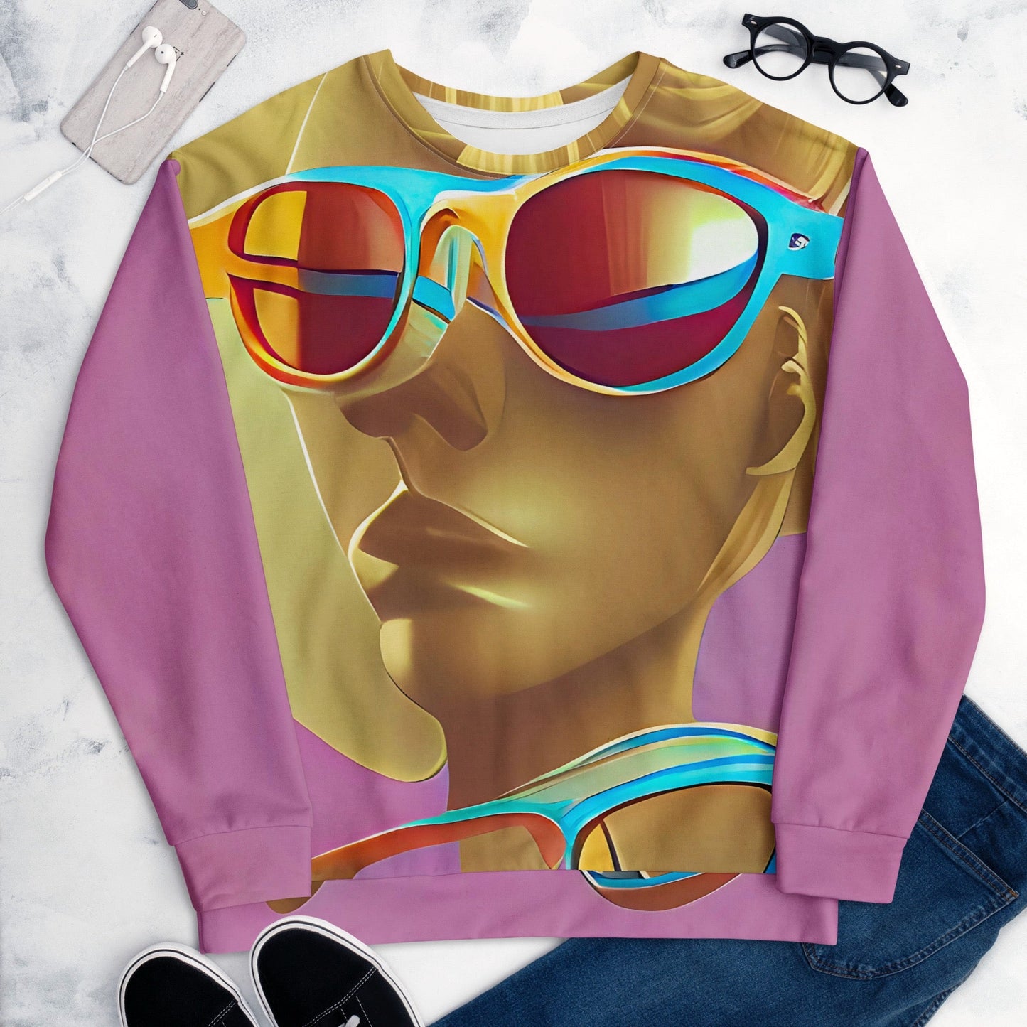 Retro Cool Pink - Womens Sweatshirt