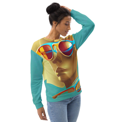Retro Cool Blue - Womens Sweatshirt
