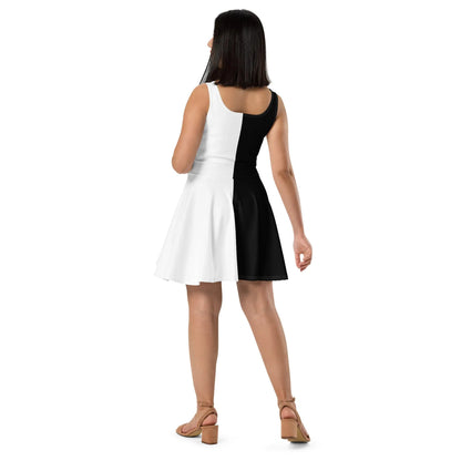 Half Black Half White - Womens Skater Dress