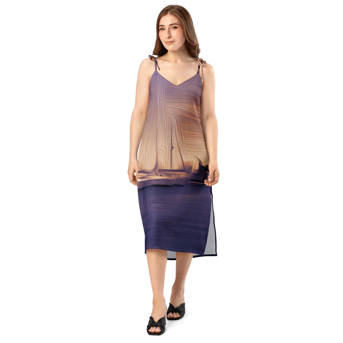 The Sleeping Yachts (at Sunset) - Womens Chiffon Slip Dress