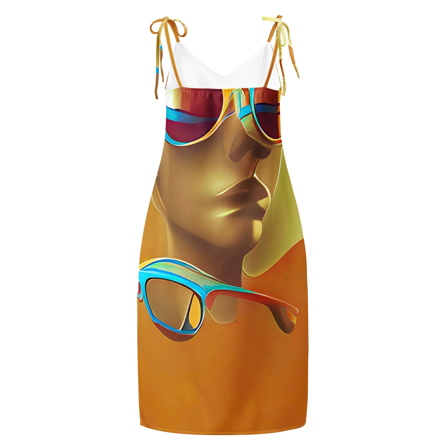 Retro Cool Orange - Womens Chiffon Slip Dress