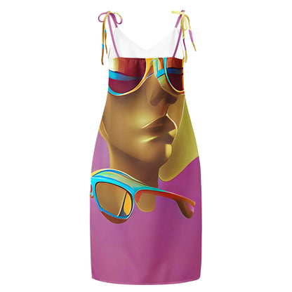 Retro Cool Pink - Womens Chiffon Slip Dress