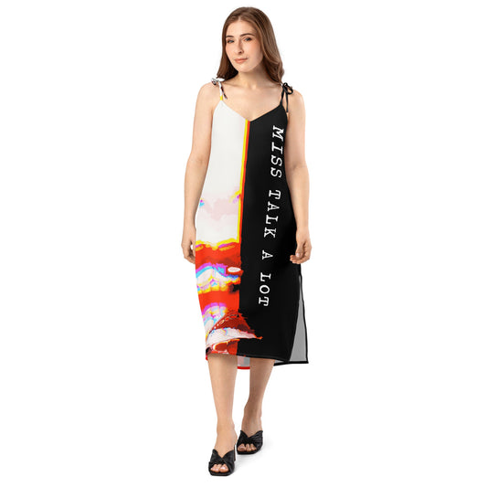 Miss Talk A Lot - Womens Chiffon Slip Dress