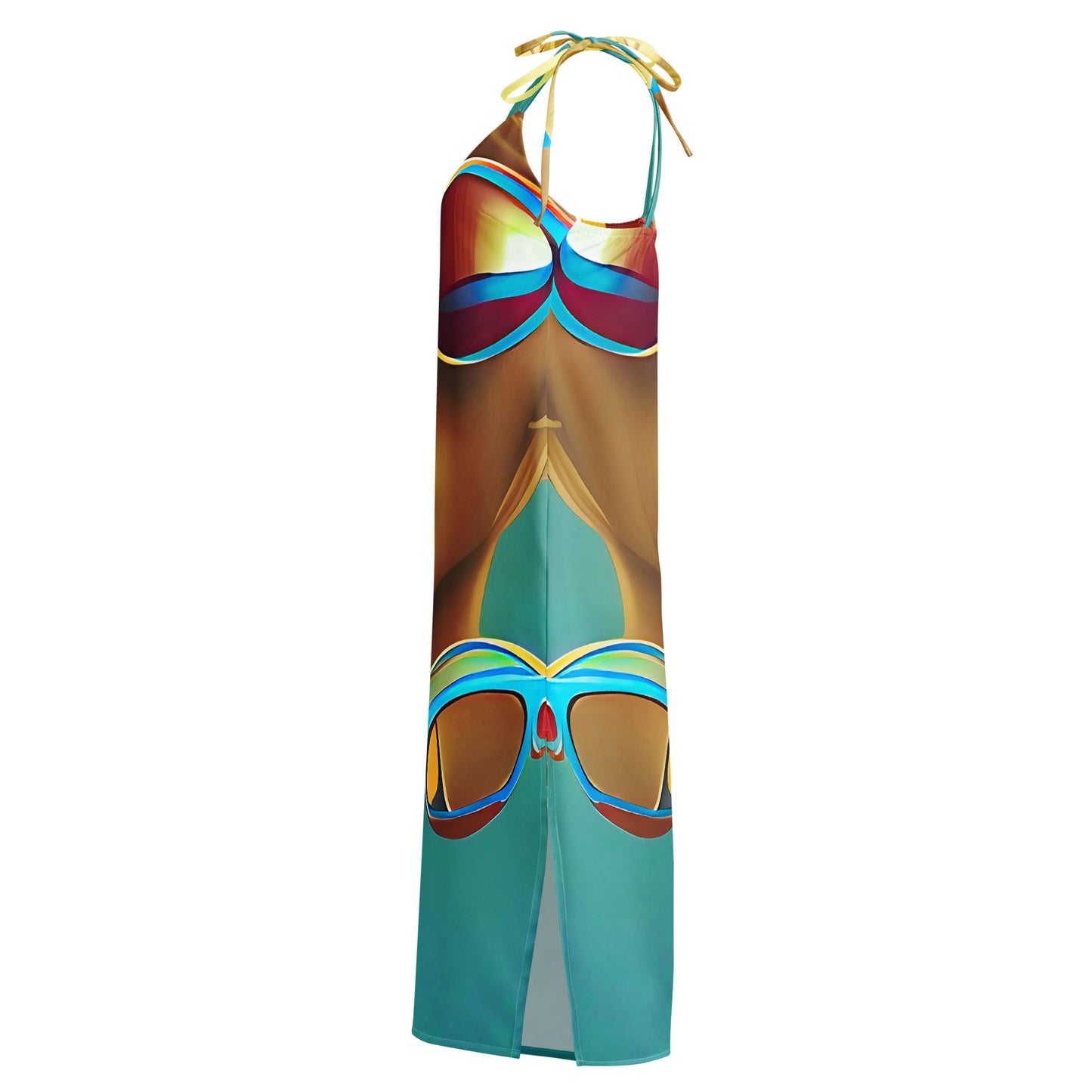 Retro Cool Blue - Womens Chiffon Slip Dress