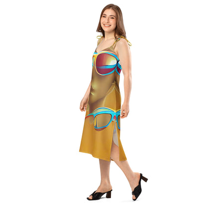 Retro Cool Orange - Womens Chiffon Slip Dress