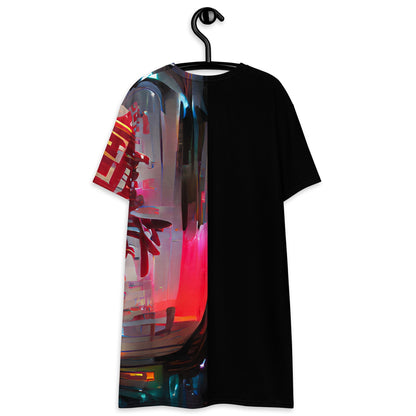 Half Black Half Báijiǔ - Womens T-Shirt Dress