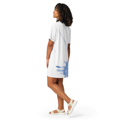 Watercolour Blue Splash - Womens T-Shirt Dress