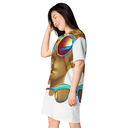 Retro Cool White - Womens T-Shirt Dress