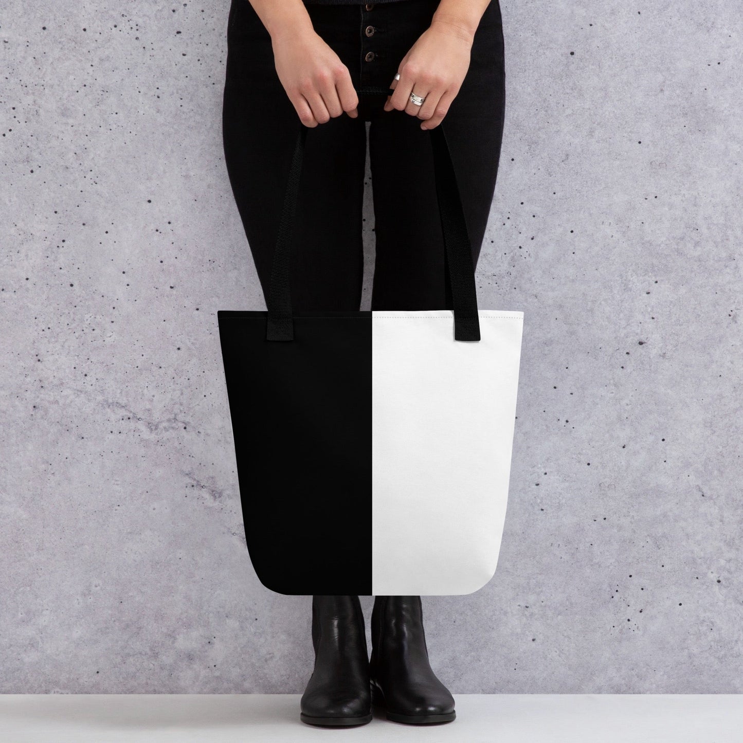 Half Black Half White - Tote Bag
