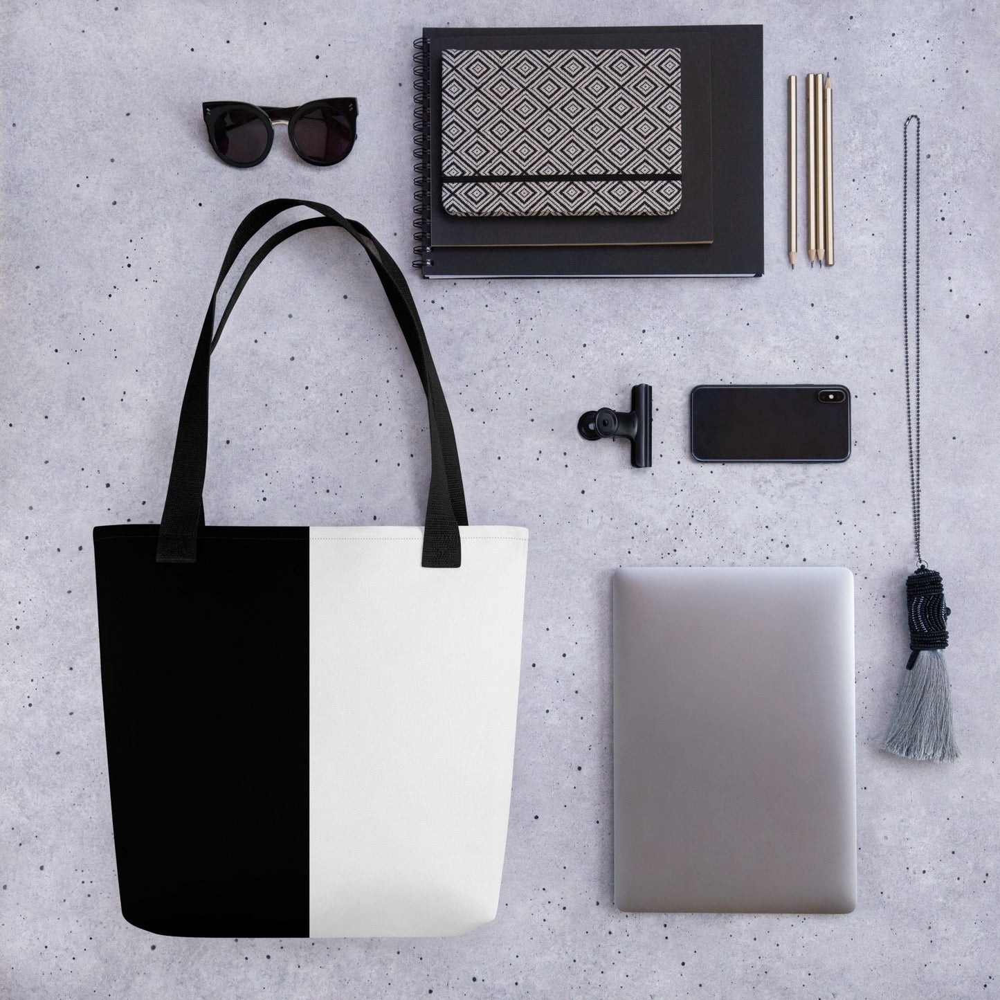 Half Black Half White - Tote Bag