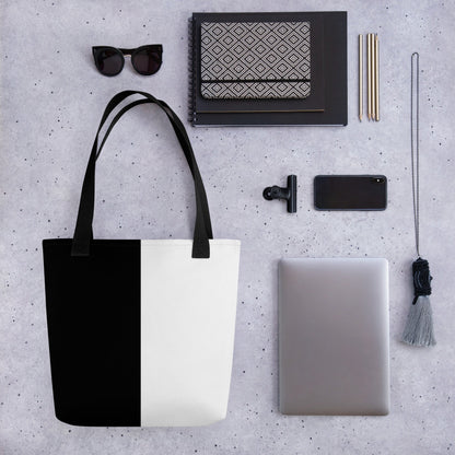 Half Black Half White - Tote Bag
